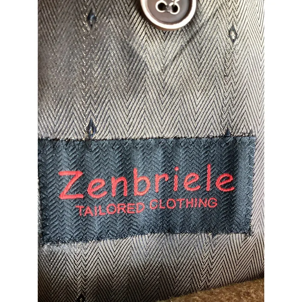 Zenbriele Men's Plaid Wool Blend Single Breasted Vent Blazer Jacket Brown SZ S46